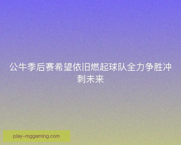 公牛季后赛希望依旧燃起球队全力争胜冲刺未来